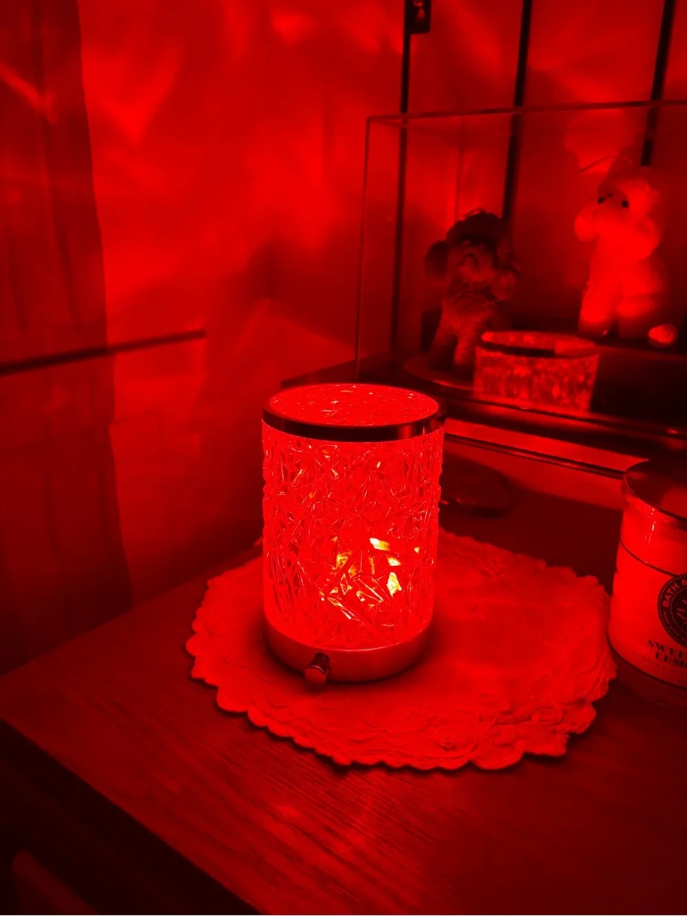 Textured Chrome Night Light- Clear